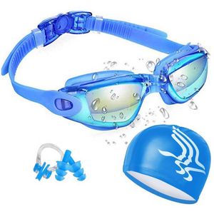 Bril Professional Swim Goggles Anti-Fog UV Swim Caps Hoed Siliconen Zwemglazen Case Neus Oorpoppen voor kinderen Mannen vrouwen zwemmen brillen p230408