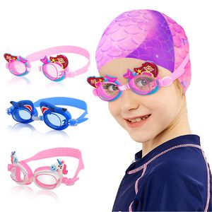 lunettes Lunettes de natation professionnelles Fille Lunettes de dessin animé avec bouchon d'oreille Lunettes anti-buée étanches pour enfants Cadeaux pour enfants 230515