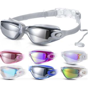 lunettes Lunettes de natation professionnelles Lunettes de natation avec bouchons d'oreille Pince-nez Étanche Sile HD Adulte Hommes femmes Lunettes de natation P230516