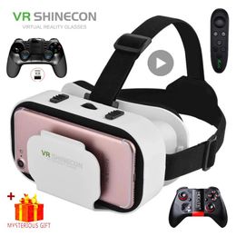 Goggles Shinecon Viar Virtual Reality VR Glasses Headset 3D Casque de dispositif Lenses Loues pour le smartphone Smart Phone avec contrôleur de jeu