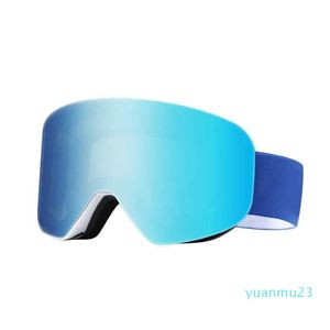 Gafas de esquí Gafas magnéticas Cilíndricas Hombres Mujeres Doble capa antivaho Snowboard Gogg ing Gafas Gafas de nieve Gafas de sol Estuche Set L