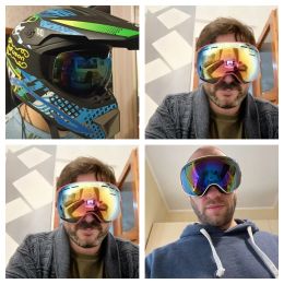 Goggles ski snowboard bril.UV400 Sferische maskerglazen Skiën mannen Vrouwen Big visie Beroep Sneeuw Ski brillen Sci Googles