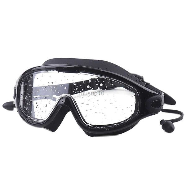 Lunettes de natation Lunettes de natation Adulte HD étanche et anti-buée galvanoplastie plat grand cadre lunettes de natation bonnet de bain lunettes de natation HKD230725