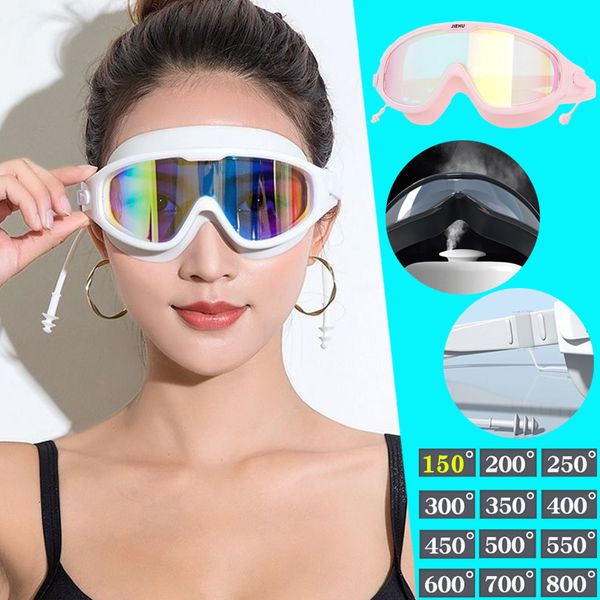 Lunettes de natation Lunettes de natation Adultes Imperméable Masque de plongée Lunettes UV Anti-buée Réglable Espelhado Piscine Lunettes de sport nautique 230617