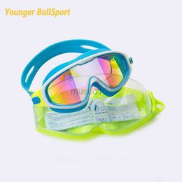 Goggles Zwembril Kids Anti-condens UV-bescherming Clear Wide Vision Zwembril met oordopje voor 6-15 jaar Kinderen Waterdicht cool HKD230725