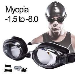 Gafas Gafas de natación Miopía Profesional Antifog UV Gafas Hombres Mujeres Silicona Dioptrías Nadar Deportes Gafas Estuche opcional 230617