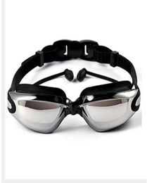 Bril zwemmen professionele siliconenmyopia antifog uv zwemaccessoires met oordop voor mannen dames diopter sport brillen eyewear1723158