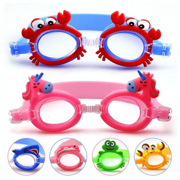 Lunettes étanche anti-buée mignon bébé dessin animé miroir lunettes pour que les enfants apprennent la ceinture de lunettes de natation peut être ajustée 230616