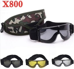 Lunettes X800 Airsoft Paintball Gear Lunettes de sécurité tactiques Chasse en plein air Lunettes de protection de tir militaire 3 lentilles