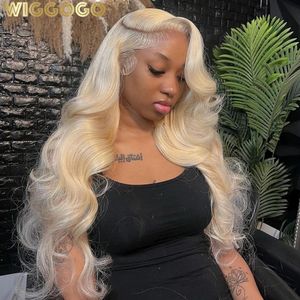 Gogo Blond Lace Lace Front Human Hair Glueless 613 HD Frontal 13x6 Body Wave S 13x4 240408