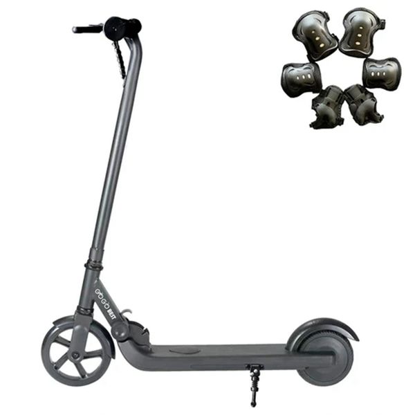 GOGOBEST V1 Trottinette Électrique Pliante pour Enfants 150W Moteur 21.6V 2AH Batterie Vitesse Max 4~6Km/h pour Sports de Plein Air pour Enfants avec Protecteurs Genoux et Coudes Libres - Noir