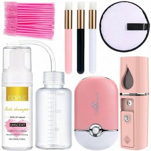 Goiple Eye Les Extensi Outils Kit Eyel Shampooing et ventilateur de nettoyage Mascara Brosses Nano Mister W Bouteille Démaquillant H7Zh #