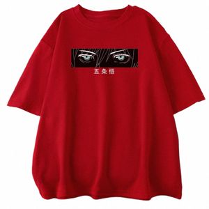 Gojo Satoru Jujustu Kaisen Prints Heren Cott T-shirts Creativiteit Casual All-wiskunde Korte Mouw Ademend O-hals Man Kleding J9ZJ #