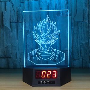 GOKU 3D Illusion Kloklamp Nachtlampje RGB-verlichting USB-aangedreven 5e batterij IR-afstandsbediening Drop Retail Box4142510