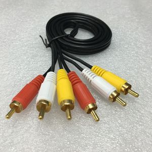 Câble audio-vidéo adaptateur de prise de câble 3RCA à 3RCA doré de 1,5 m