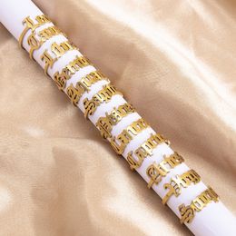 Goud 12 roestvrijstalen controllbandringen Charm Horoscoop Teken ringvinger voor vrouwen Fashion Jewelry Will en Sandy