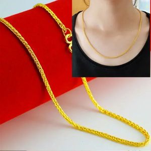 Bijoux de collier d'or 24k AU750 à la mode 999 Cadeau de chaîne de clavicule de pendentif en rose non-fadrante pour les femmes 240422