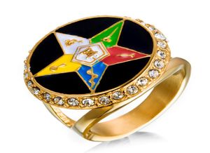 Goud 316 roestvrijstalen religieuze Oes Oosters ster Ladies Rings items voor vrouwen met kristalstenen sieraden voor vrouwelijk2897432