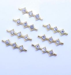 Gold 4row Diamond Collar Conector Conectores de bricolaje Accesorios de joyería6679425