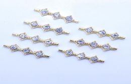 Gold 4row Diamond Collar Conector Conectores de bricolaje Accesorios de joyería 6123535