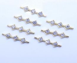 Conector de pulsera y collar de diamantes de 4 filas de oro, conectores DIY, accesorios de joyería 3438439