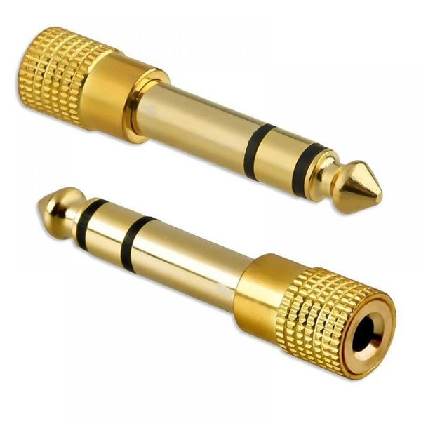 Conector macho dorado de 6,3mm y 1/4 