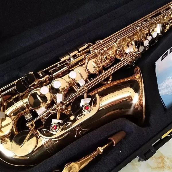 Gold 875, Original mit gleicher Struktur, professionelles Altsaxophon, Tropfen-E-Ton, Messing, vergoldeter Muschelknopf, Altsaxophon