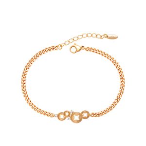 Bracelet en alliage d'or et de cuivre pour femmes, bijoux personnalisés de luxe légers et rétro à la mode