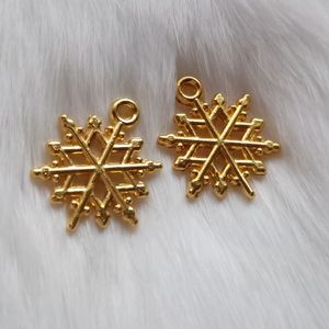 Alliage d'or creux flocon de neige pendentifs breloques pour bricolage à la main collier Bracelet bijoux accessoires en gros