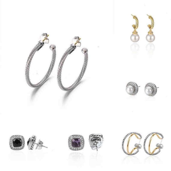 boucles d'oreilles en or et perles anneau d'oreille de créateurs de bijoux pour femmes ed filet d'oreille femme blanche or argent mode polyvalent plaqué n214i