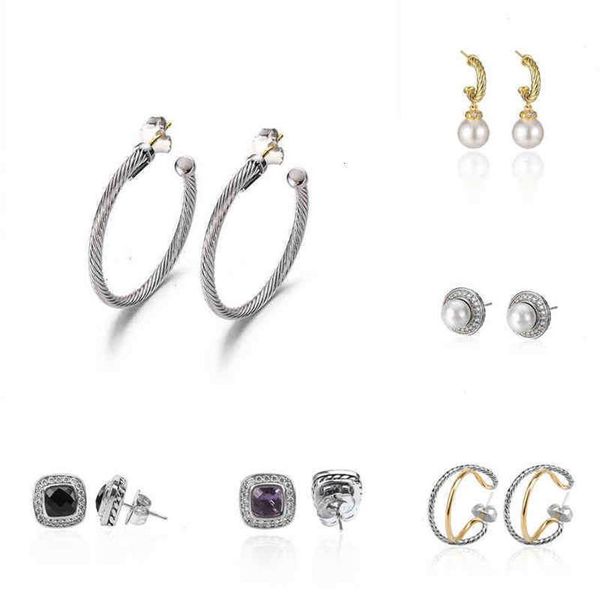 boucles d'oreilles en or et perles anneau d'oreille de créateurs de bijoux pour femmes ed ed boucles d'oreille femme blanche or argent mode polyvalent plaqué n256y