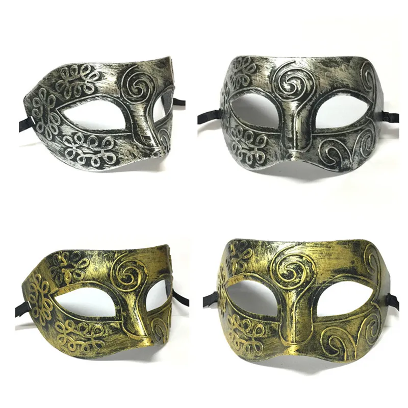 Máscaras venecianas retro de oro y plata