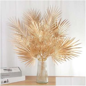 Gouden kunstbloemen decoratieve kransen plant gouden plam boom bladeren nep arrangement po rekwisieten kerst verjaardagsfeestje thuis decor dh8vq en