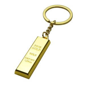 Porte-clés barre d'or pendentif porte-clés en métal porte-clés de voiture porte-clés créatif cadeau de noël LL