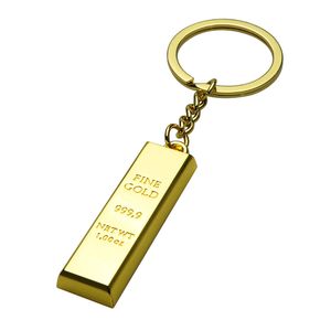 Porte-clés en forme de barre d'or, pendentif en métal, porte-clés de voiture, cadeau de noël créatif