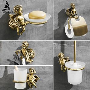 Goud Badkamer Hardware Accessoires Set Handdoekring en Robe HookToiletpapier Houder Bar Tolietborstel MB0782B 240304