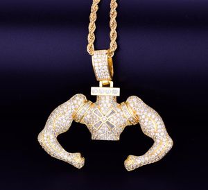 Collier avec pendentif flexible en or, grand bloc, chaîne cubaine, couleur argent, zircone cubique, bijoux Hip hop Rock pour hommes 039s, 52x5cm7656791
