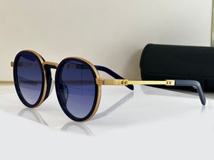 Gouden zwart blauw ronde zonnebrillen mannen retro zontinten modeblazen