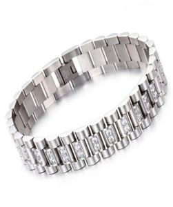Bracelet en acier inoxydable de couleur noire d'or mâle 16MM hommes bracelet de montre bracelets bracelets pour hommes accessoires de bijoux à la main avec CZ6974666