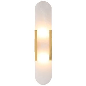 Goud / Zwart Koper Wandlamp Nordic Eenvoudige Luxe Woonkamer Slaapkamer Gangpad Trappen Armaturen Spaanse Natuurlijke Marmer Wandkandelaars