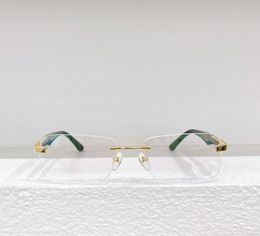 Gouden zwarte bril frameloze bril Artist Glazen frames mannen mode zonnebrillen frames met doos