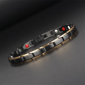 Goud zwart magnetische armband mannen roestvrij staal energie germanium magneet gezondheid armband mannen vrouwen rose gouden hand ketting armbanden