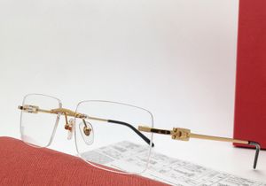 Lunettes rectangulaires dorées et noires, verres transparents pour hommes, monture optique, à la mode, avec boîte