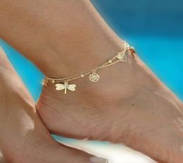 Gold Bohemian Anklet Beach Foot Chain Chain Butterfly Anklets para mujeres Barefoot Sandals Pulsera de tobillo 2D43040439