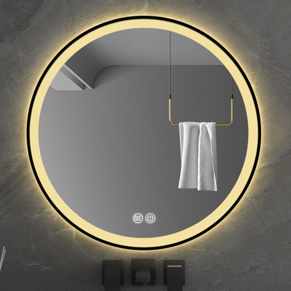 Mirror de borde dorado Luces LED Lights Glam Backlight Mirror Nordic Unbreakable Miroir Salle de Bain Accesorios de baño