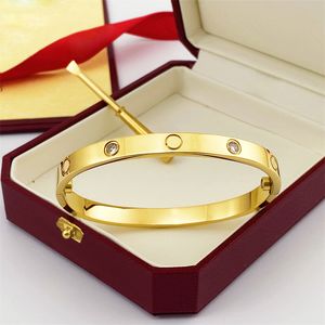 Gouden armband Ontwerper Sieraden Bedelarmband Schroefarmband Luxe sieraden Bangle 18K Roségoud Zilver Titanium Staal Diamanten Sieraden Ontwerper voor Dames Heren 15#~22#