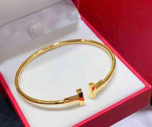 Bracelet en or pour femmes, 5g, double t, cercle uni, plein or, ouverture authentique, 5g, nouvelle collection 2022, 999