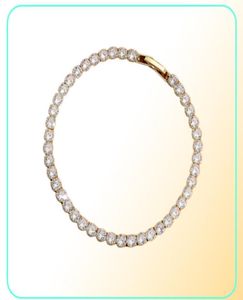 Bracelet d'or Man Iced Out Tennis Bracelet Chaîne AAA CUBIC Zirconia Silver Womens Bracelets Designer Copper White Diamond Chains B7590578