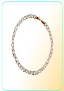 Bracelet d'or Man Iced Out Tennis Bracelet Chaîne AAA CUBIC Zirconia Silver Womens Bracelets Designer Copper White Diamond Chains B8480708