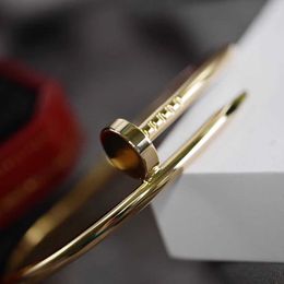 Pulsera de oro Brazaletes de diseño de uñas para mujeres y hombres Plata de ley S925 Clásico Estilo completo Moda Individualidad Tendencia Día de San Valentín Premium Editio logo